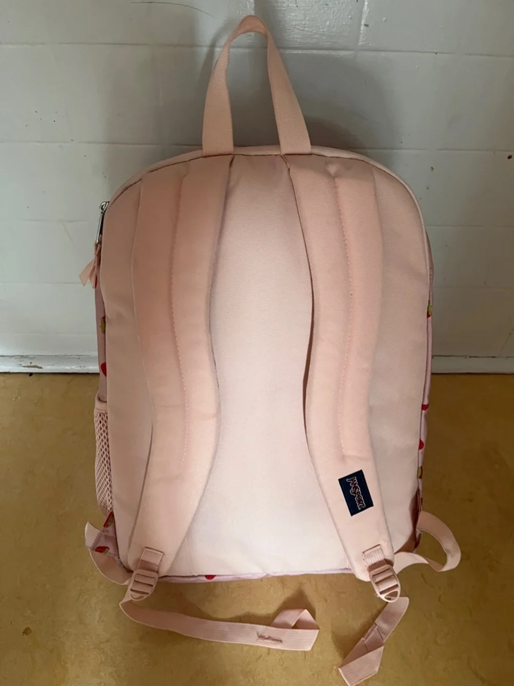 Jansport Pink Strawberry Print Backpack - Picture 3 of 3